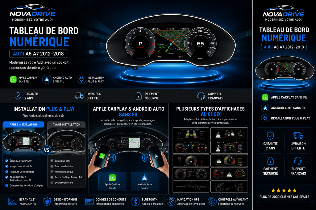Tableau de Bord Numérique Audi A6/S6/RS6 C7 A7/S7/RS7 2012-2018